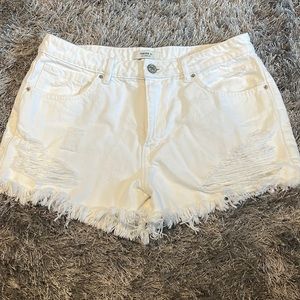 White denim shorts